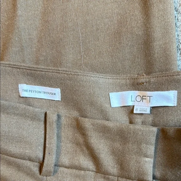 LOFT Brushed Flannel Wide Leg Pants in Brown - Picture 2 of 4